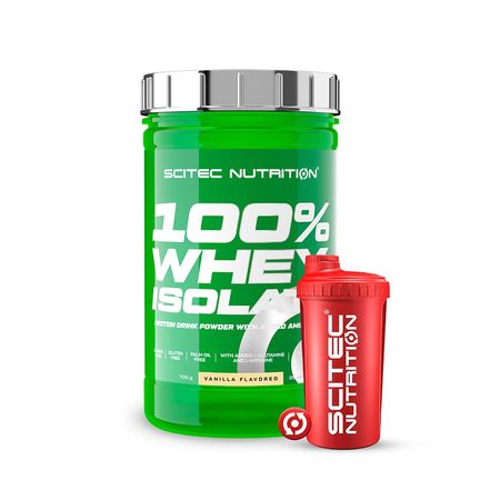 Proteina Whey Aislada Scitec Vainilla 1.5lb con Shaker Gratis