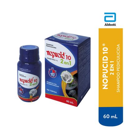 Nopucid 10 Shampoo con Acondicionador 2 en 1 - Frasco 60 ML
