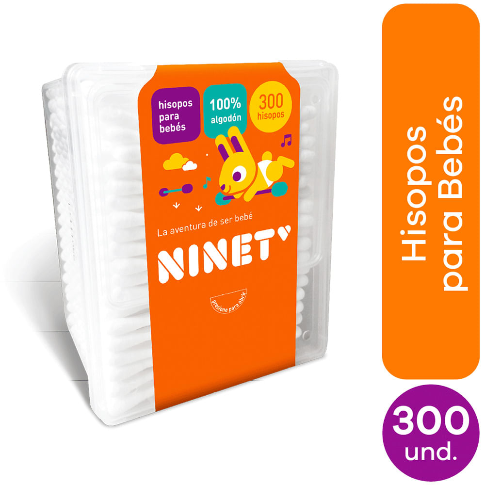 Hisopos Ninet para Bebé - Pote 300 UN