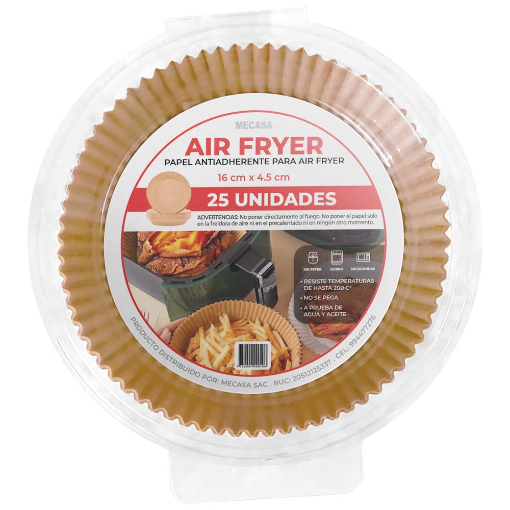 Papel para Freidora de Aire MECASA 25un