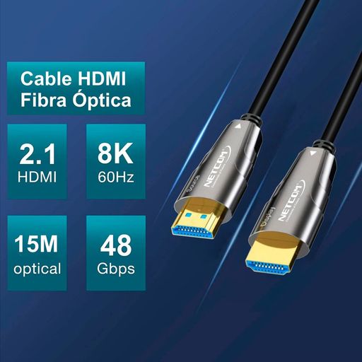 CABLE HDMI-HDMI FIBRA ÓPTICA 4K 15M.