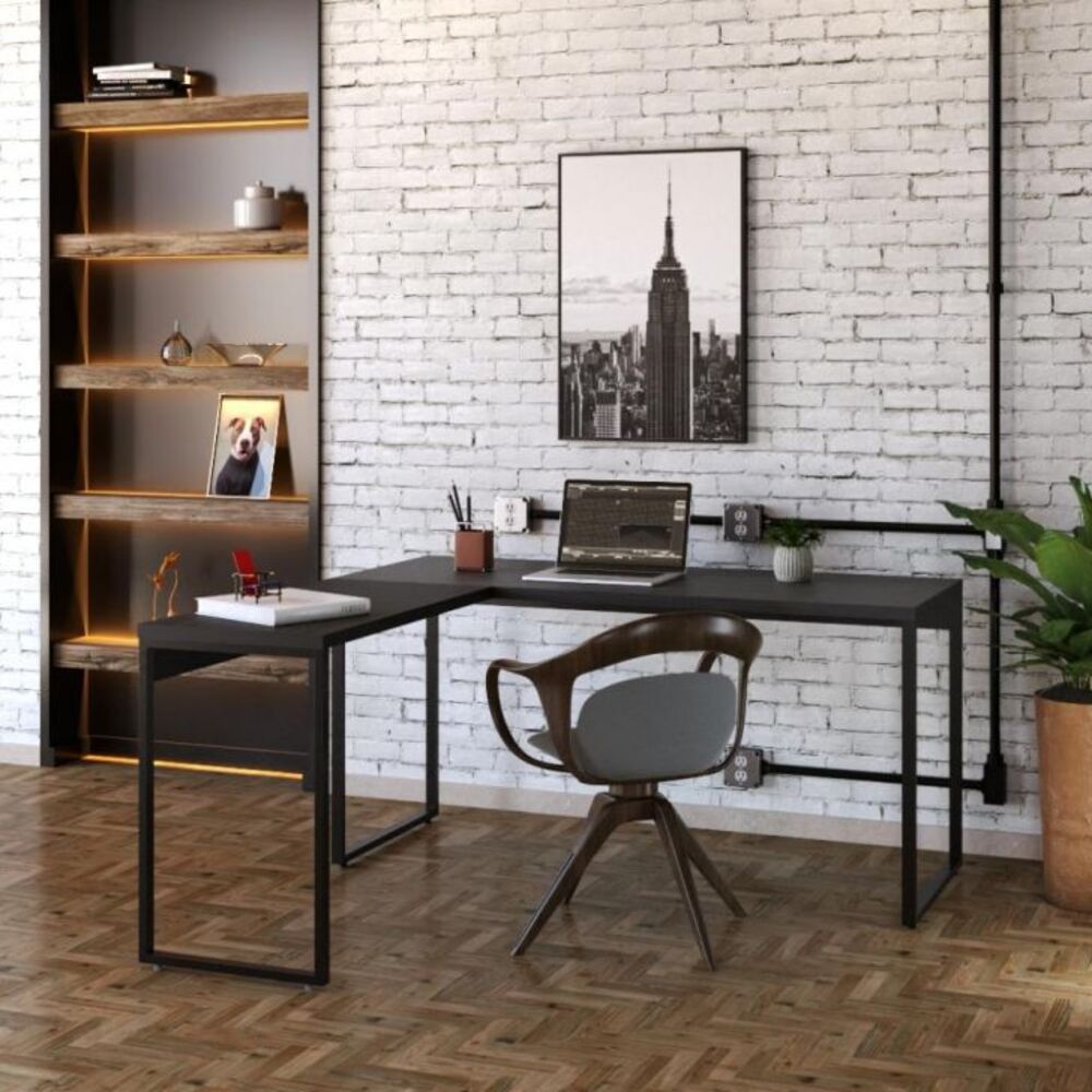 Escritorio Industrial funcional Kiliam color Negro TU MESITA