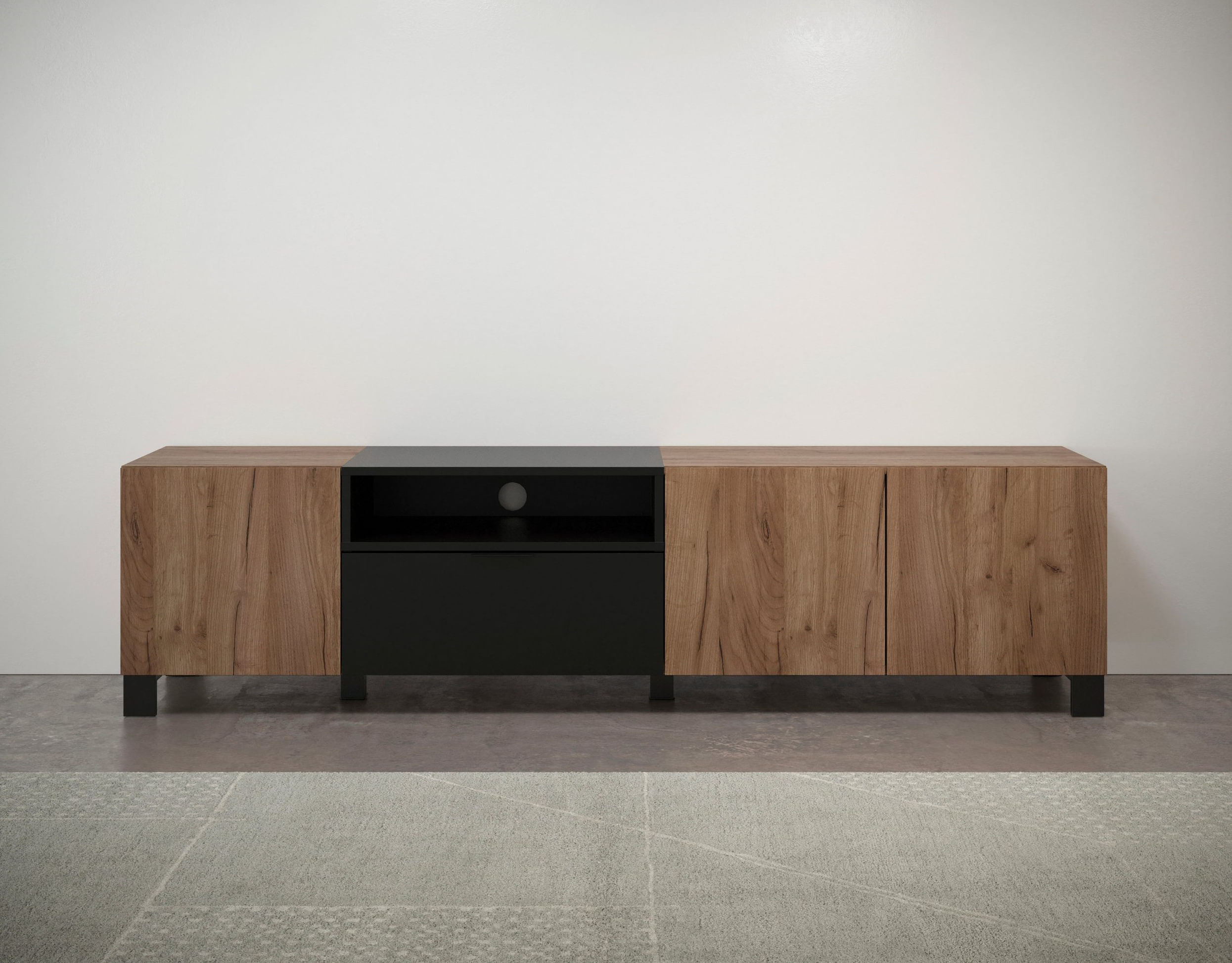 Mueble para TV Atlas color Macadamia/Negro TU MESITA