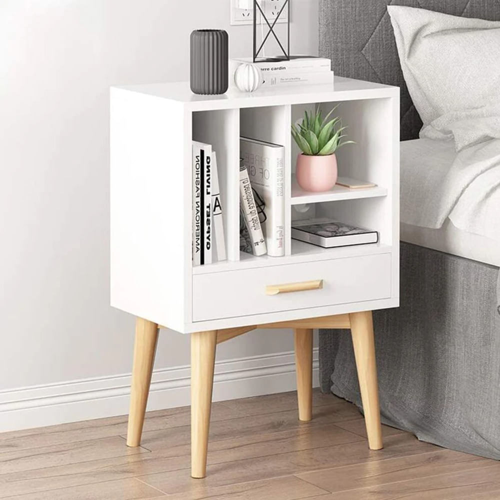 Velador Moderno multiusos Hazel color Blanco TU MESITA