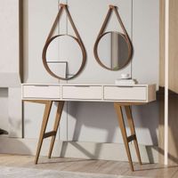 Mesa recibidora Nórdica 3 cajones Opra color Blanco/Duna TU MESITA