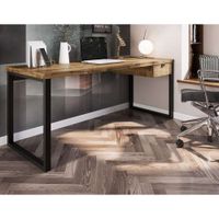 Mesa Escritorio tipo Industrial 1 cajon Kaleb color Macadamia TU MESITA