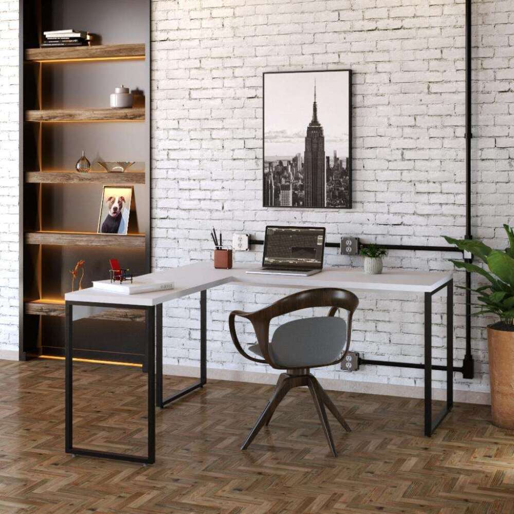 Escritorio Industrial funcional Kiliam color Blanco TU MESITA