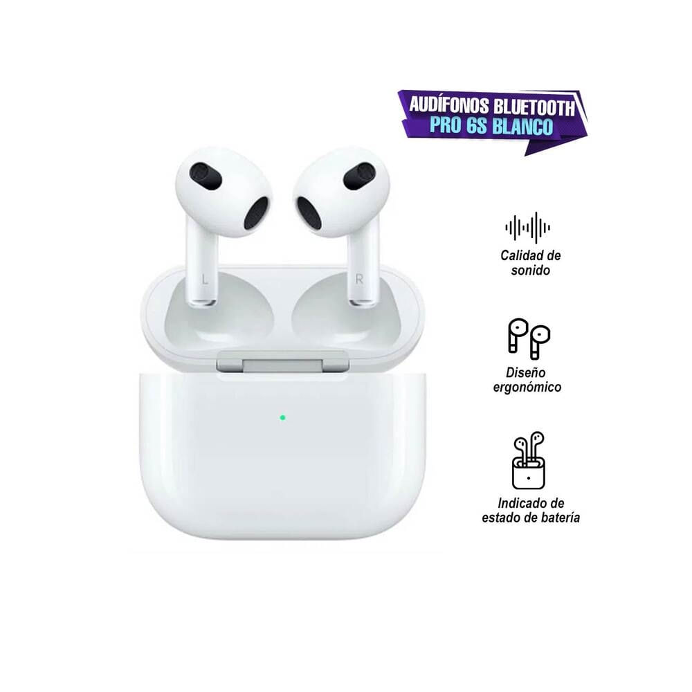 Audífonos Pro 6S Bluetooth Blanco | plazaVea - plazaVea
