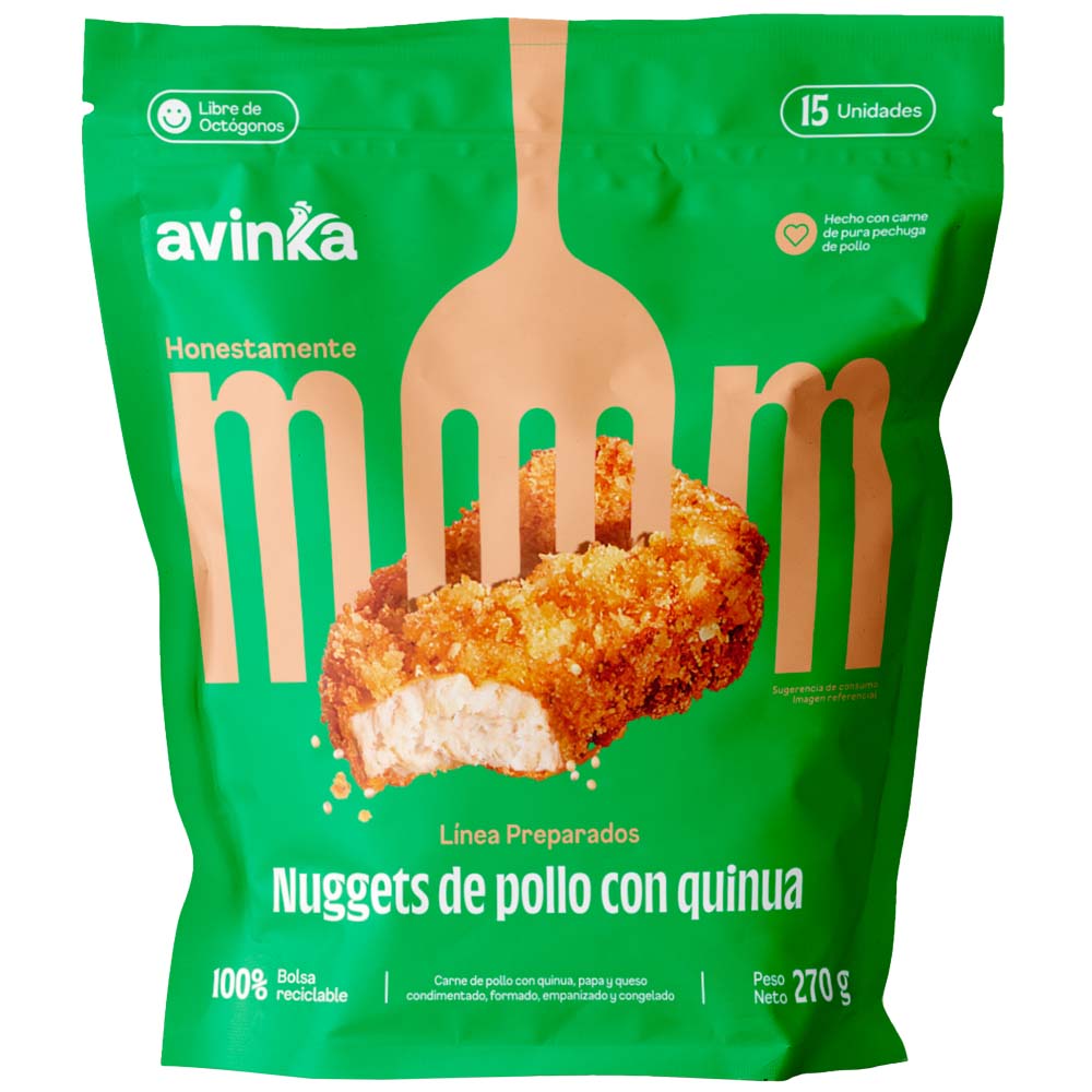 Nuggets de Pollo con Quinua AVINKA Bolsa 15un