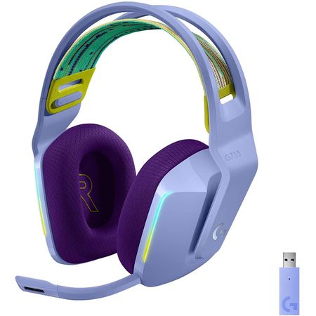 Auriculares Logitech G733 Gamer Wireless RGB Micro Lila 981-000889