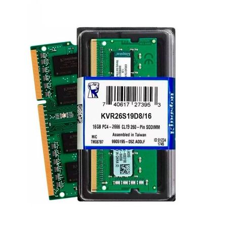 Memoria RAM Kingston 16GB DDR4 2666 SDRAM C19 1.2V DIMM KVR26S19D8/16
