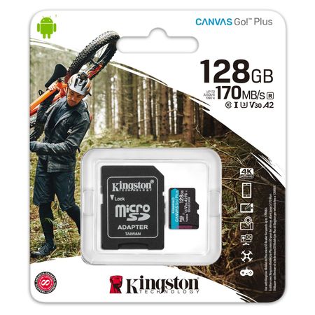 Memoria Kingston 128GB Canvas Go! Plus UHS-I MicroSDXC SD 170 MB/s SDCG3/128GB
