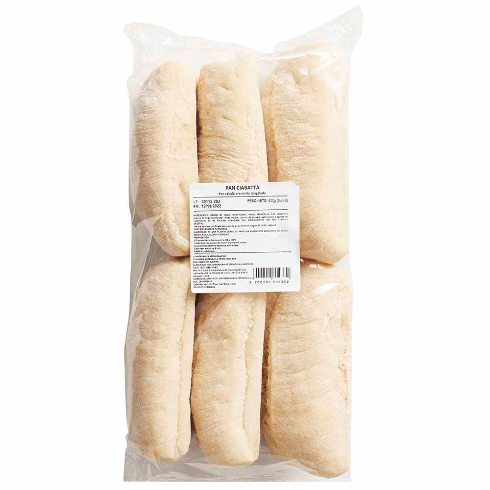 Pan Ciabatta Refrigerado Bolsa 6un