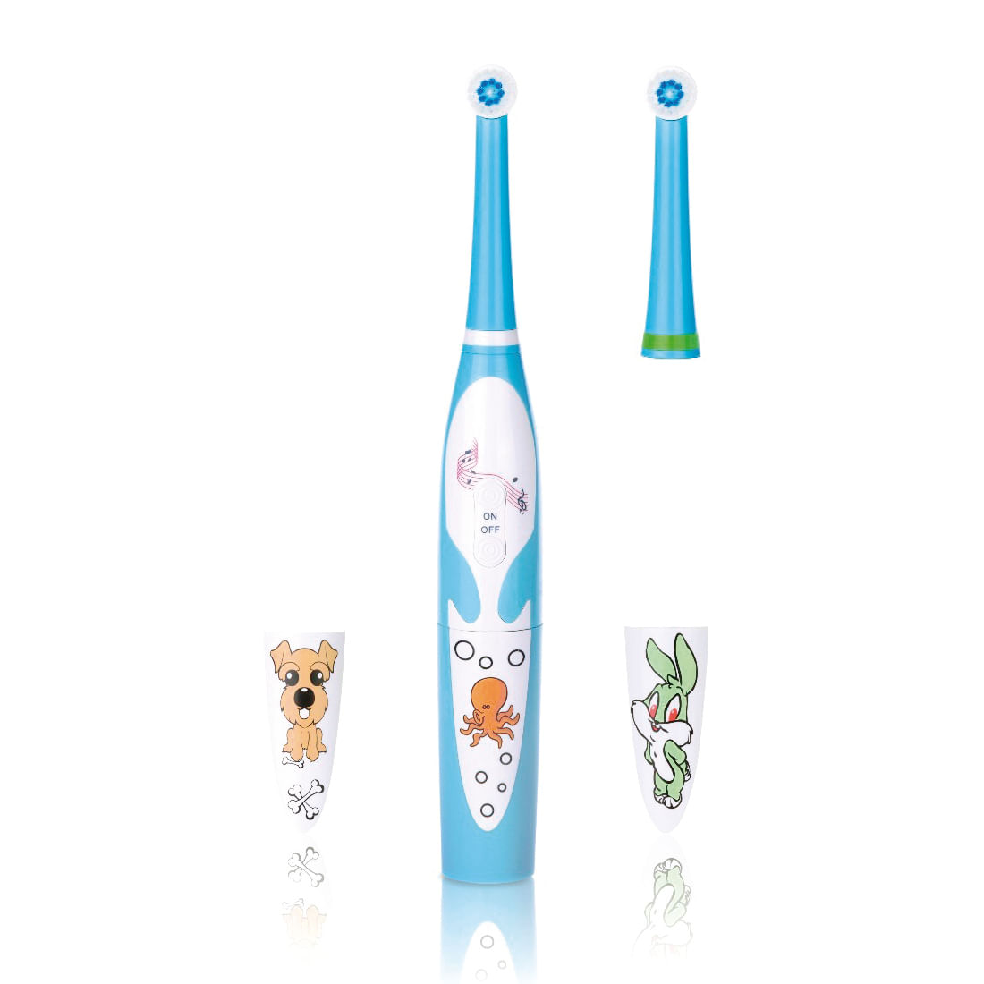 Cepillo Dental Musical Giratorio Para Niños de 3 a 10 años Marca Munaiqui Color Celeste