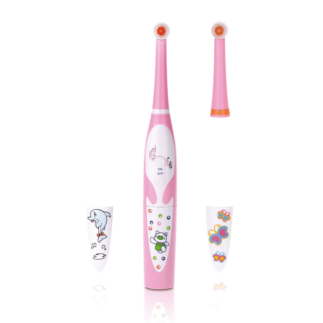 Cepillo Dental Musical Giratorio Para Niños de 3 a 10 años Marca Munaiqui Color Rosado