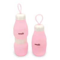 Botella Deportiva Plegable de Silicona Marca Munaiqui Color Rosado