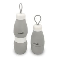 Botella Deportiva Plegable de Silicona Marca Munaiqui Color Gris