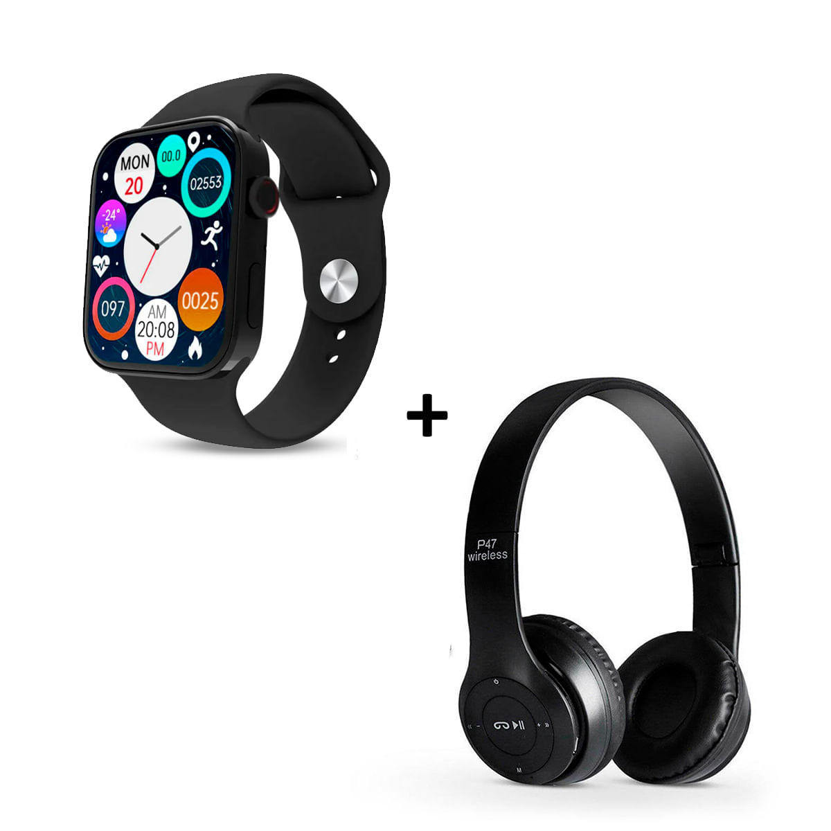 Smartwatch i9 Pro Max S Negro + Audífonos P47 Negro