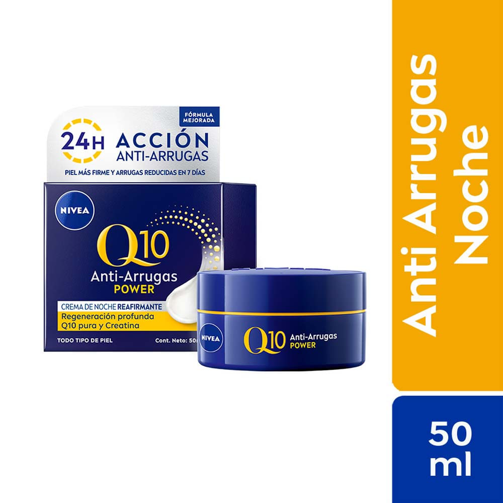 Crema Facial Noche Antiarrugas NIVEA Q10 Reafirmante - Frasco 50ml