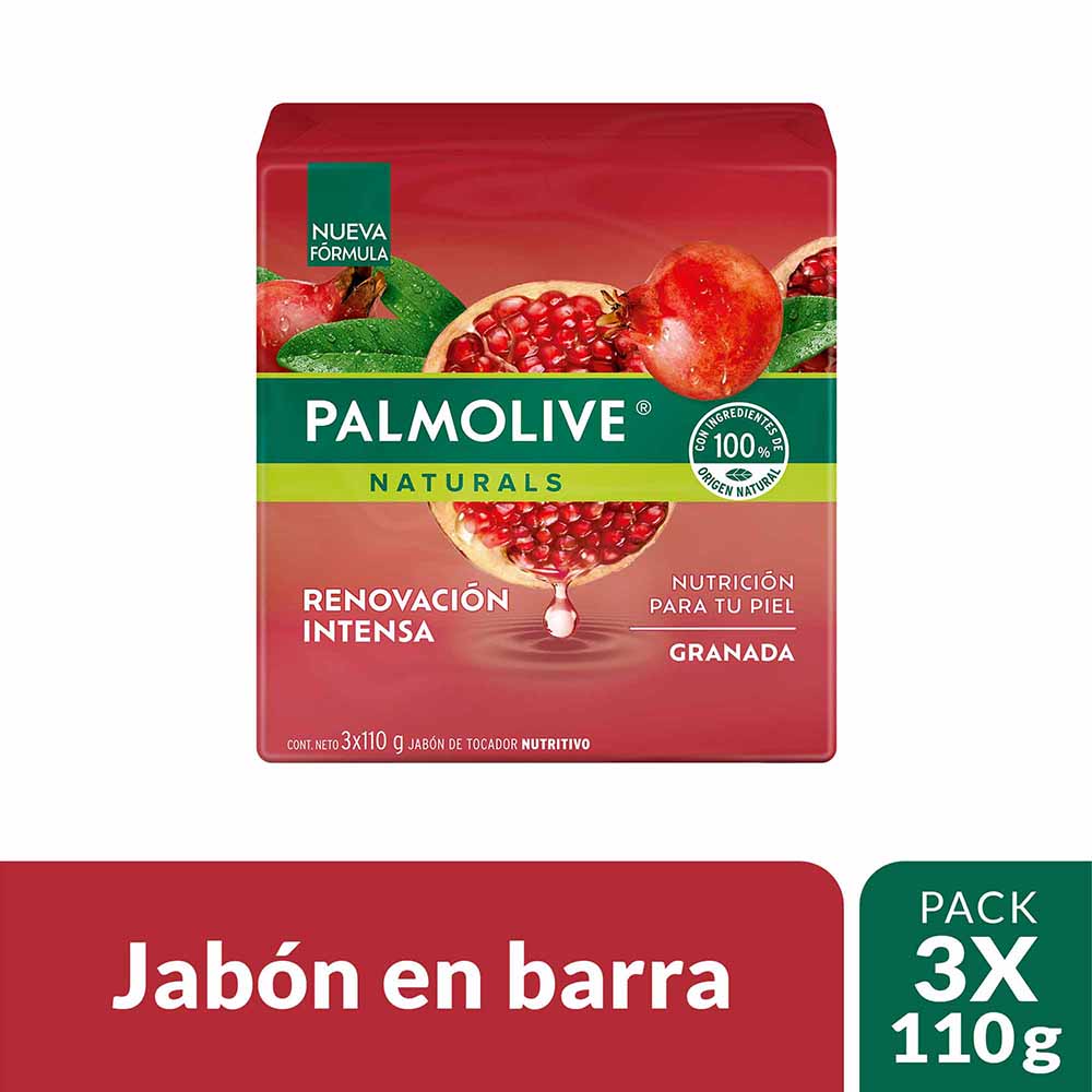Jabón en Barra PALMOLIVE Naturals Granada Pack 3x110g