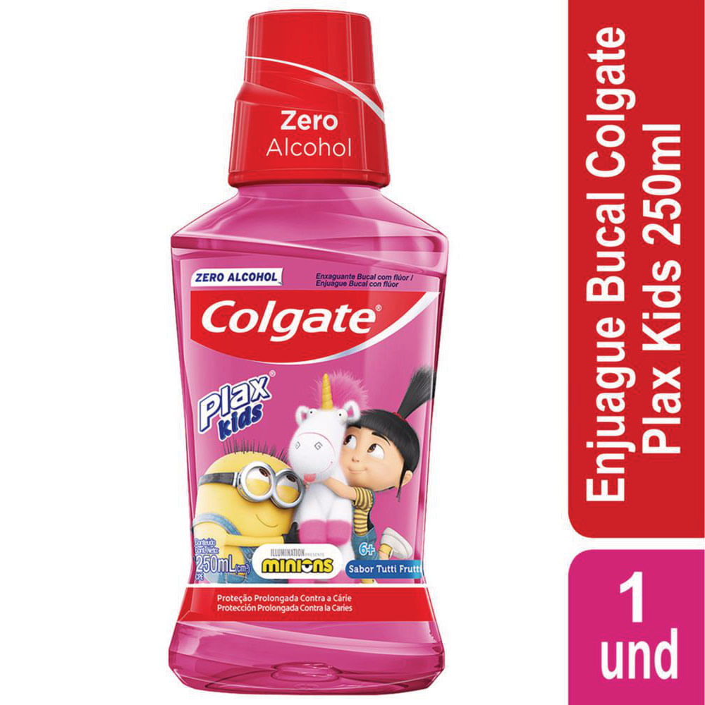 Enjuague Bucal COLGATE Plax Niños Agnes & Fluffy Frasco 250ml