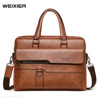 Maletin Ejecutivo para Hombre de Cuero con Porta Laptop Weixier Marrón
