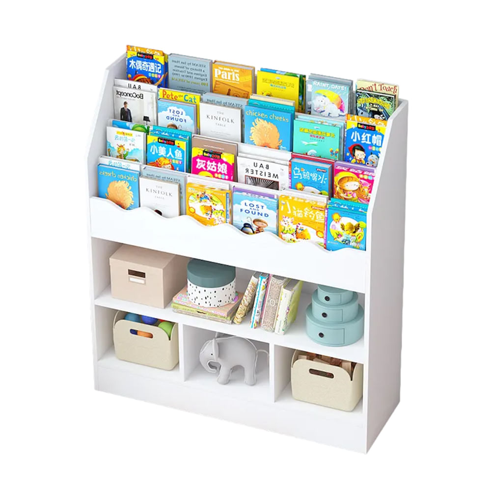 Librero Estante Organizador Infantil Skipper Blanco Muebles Bonno