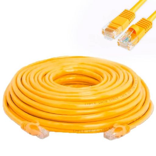 Cable De Red Internet 10 Metros Cat 6E Alta Velocidad Amarillo
