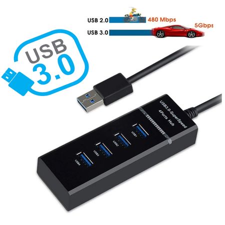 Hub usb 3.0 4 puertos 5 gbps cable 30cm extensor alta velocidad