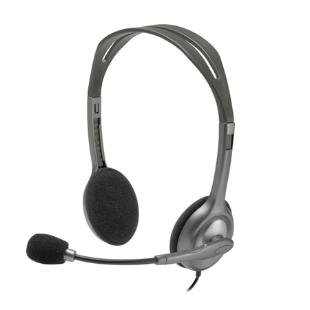 Auriculares Logitech H111, estéreo, micrófono, conector 3.5MM, Gris