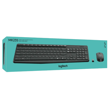 Teclado Logitech + Mouse Mk235 Wireless Usb Black