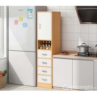 Repostero alto de cocina Multiusos Miranda color Blanco/Duna TU MESITA