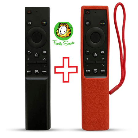 Control Remoto Compatible con TV Samsung Smart Qled 4k Funda Rojo