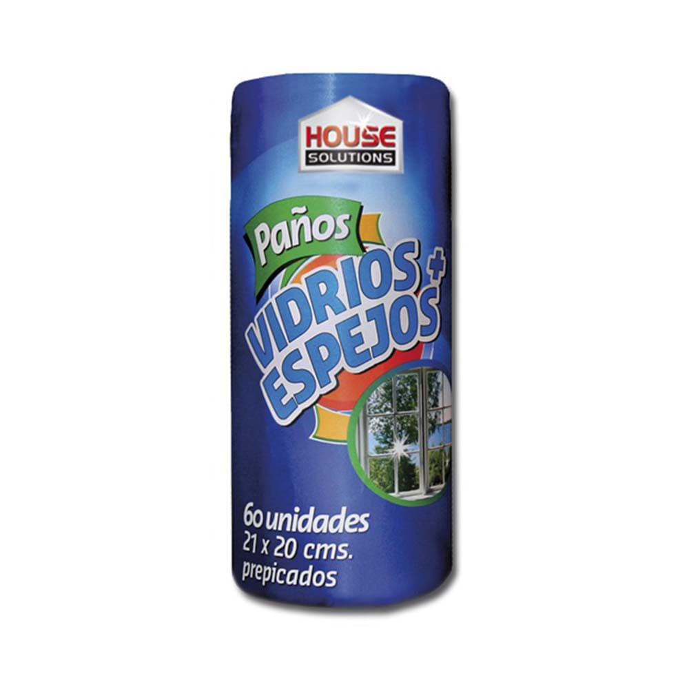 Paño p/vidrios y espejos 20x21 cm x60 unids.