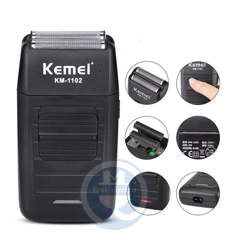 Afeitadora Shaver Kemei KM 1102 Multifunción Recargable