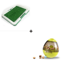 Combo Tapete para Perros Portátil + Dispensador Interactivo de Alimentos para Mascotas