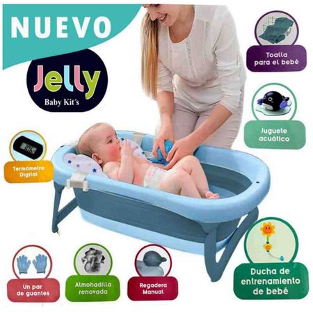 Bañera Tina de Baño Baby kits Jelly Pegable 6 Accesorios