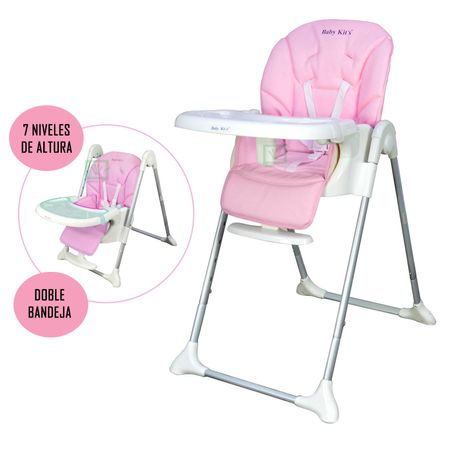 Silla de Comer Baby Kits Elegant Plegable Rosa