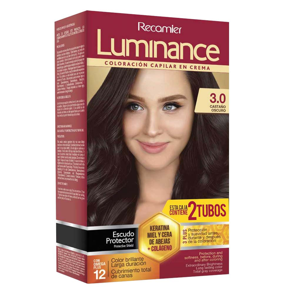 Tinte para Cabello LUMINANCE Internacional 3.0 Castaño Oscuro Paquete 2un