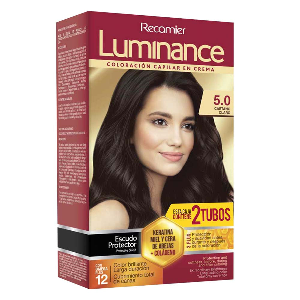 Tinte para Cabello LUMINANCE Internacional 5.0 Castaño Claro Paquete 2un