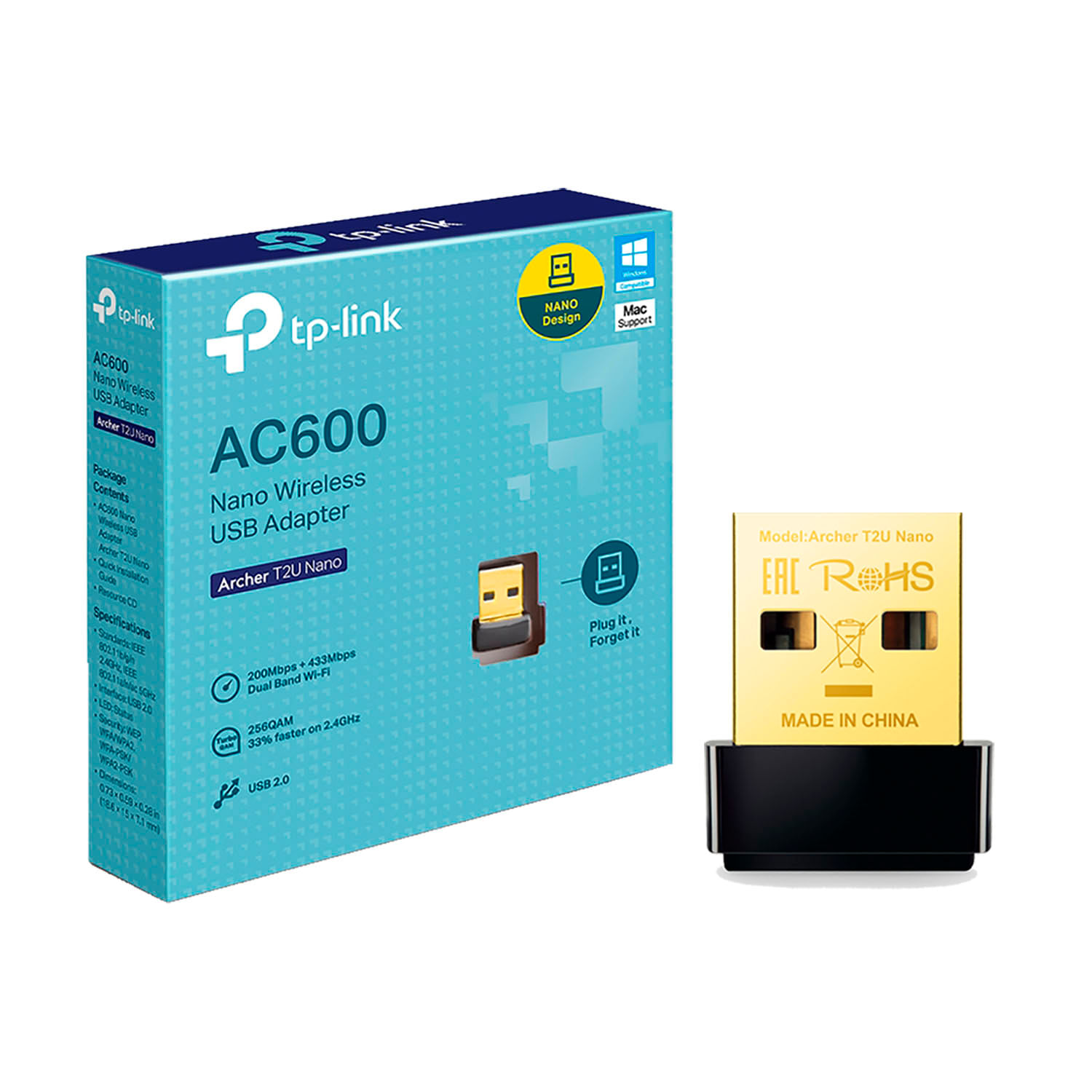 Adaptador Usb Archer T2U Nano TP-Link Wifi AC600