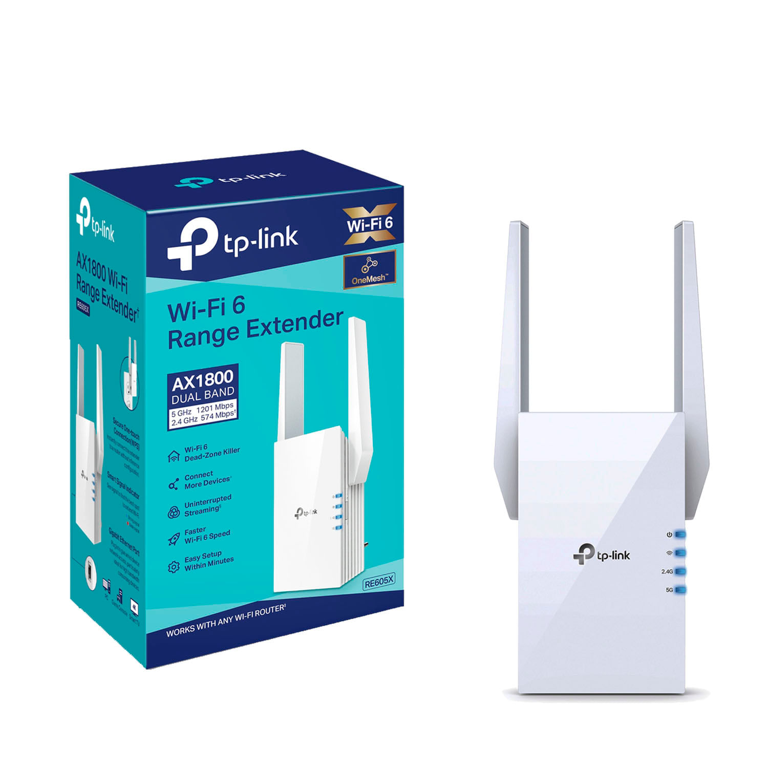 Extensor RE605X TP-Link Mesh WiFi 6 5 GHz 2.4 GHz AX1800