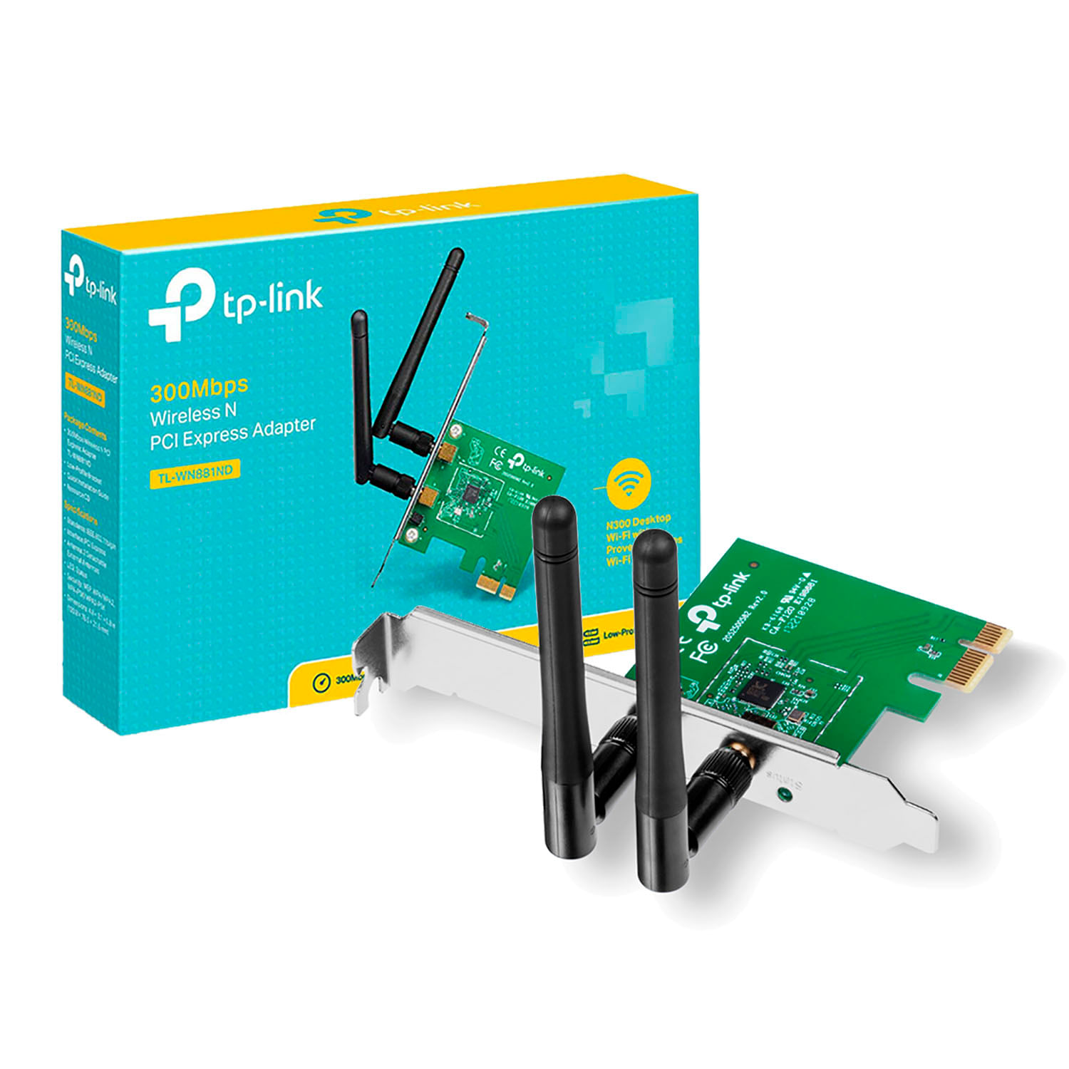 Adapador Inalámbrico TL-WN881ND TP-Link Para Pc Pci Wifi 300mbps