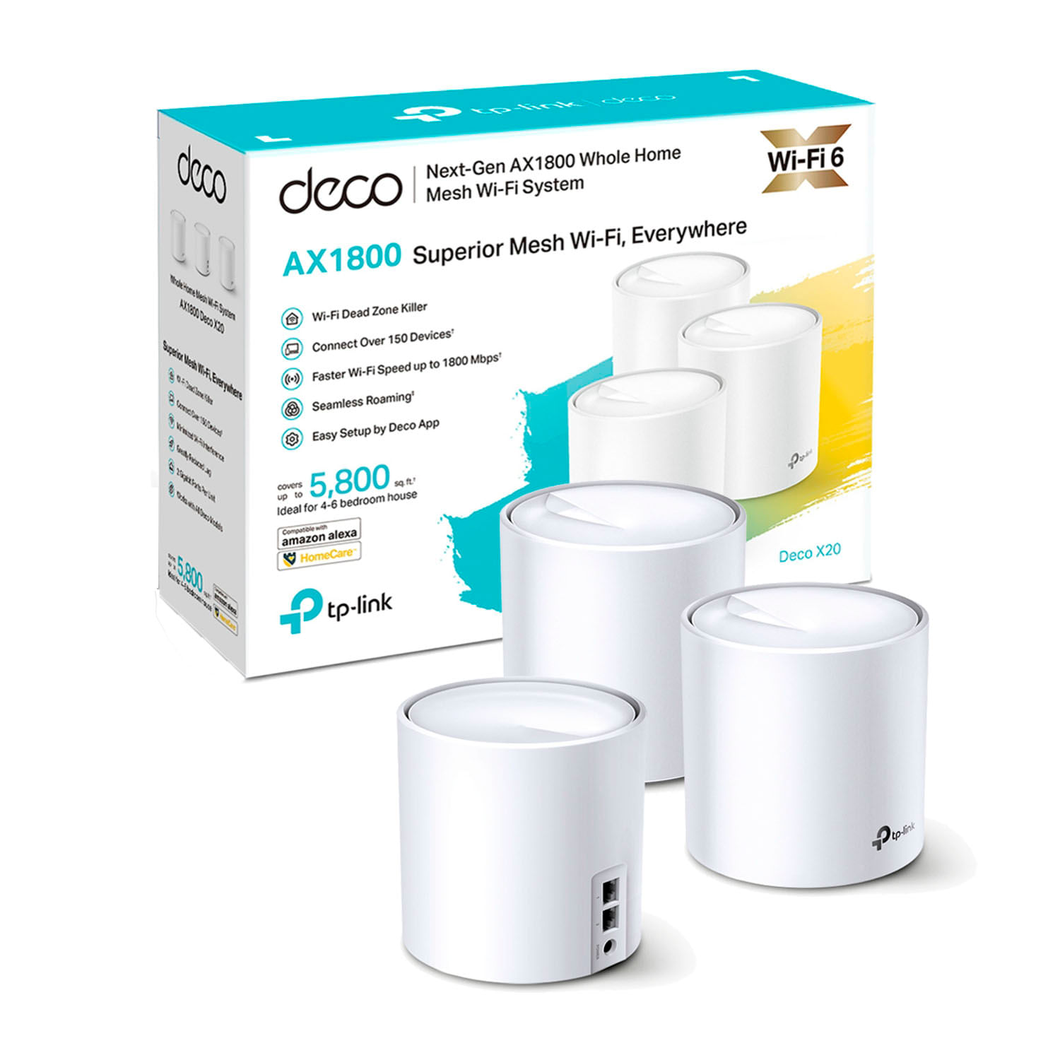 Mesh Deco X20 3 Pack Tp-Link Wifi 6 AX1800 5 GHz 2.4 GHz