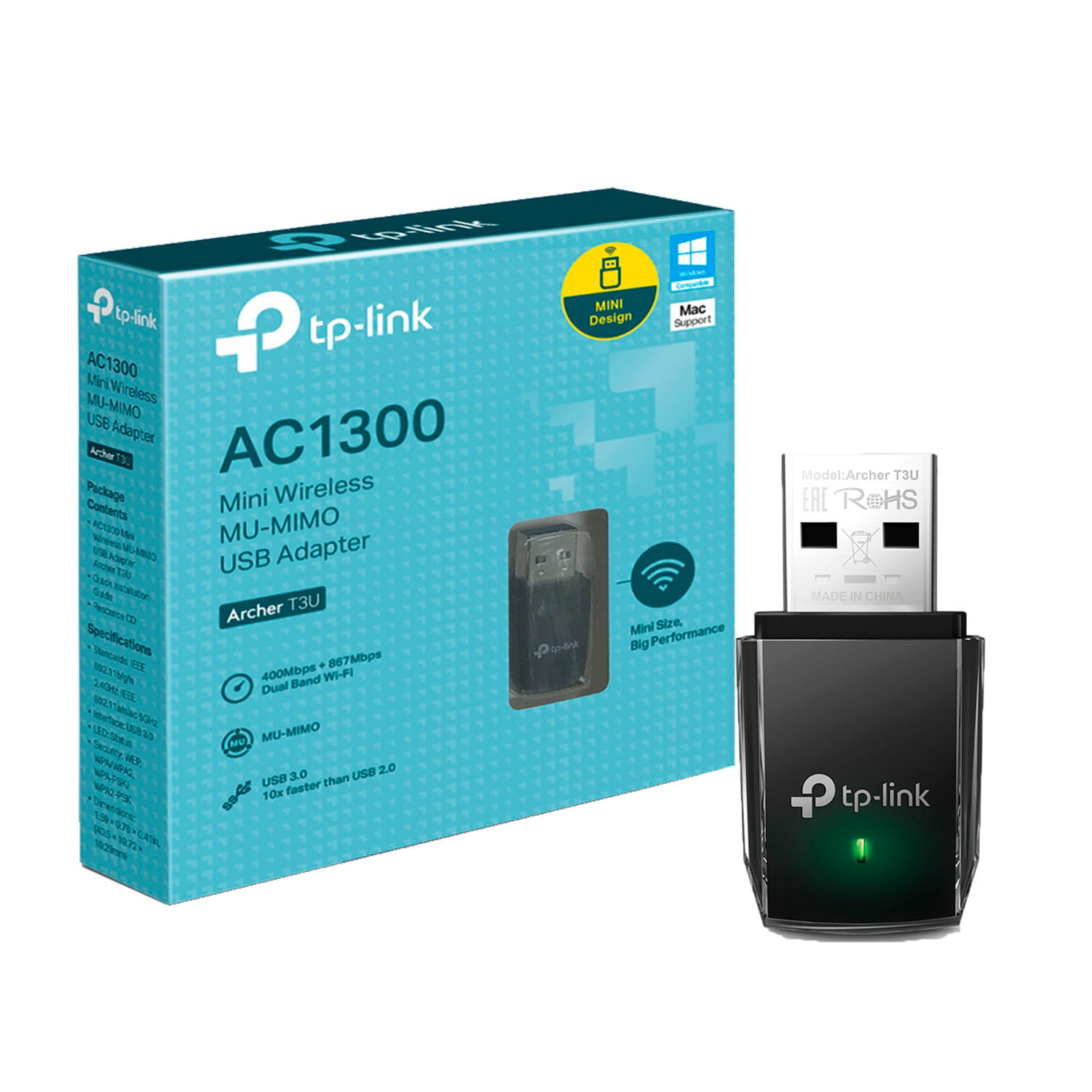 Adaptador Usb Inalámbrico Archer T3U TP-Link 2 Bandas Ac1300