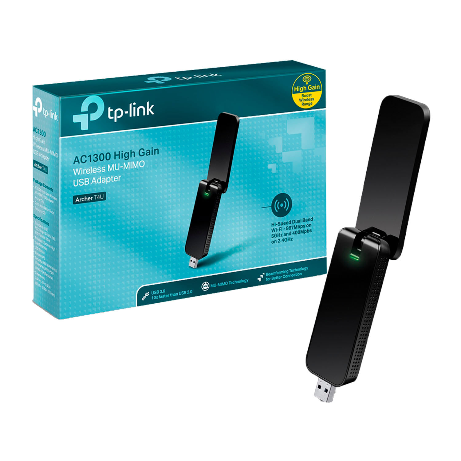 Adaptador Usb Inalámbrico Archer T4U TP-Link 2 Bandas Ac1300