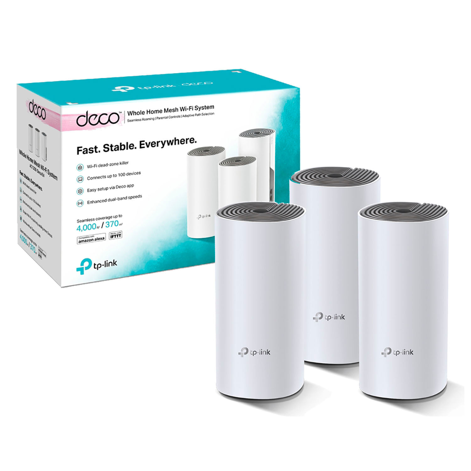 Mesh Deco E4 3 Pack TP-Link AC1200 100Mbps Wi-Fi 5 GHz 2.4 GHz