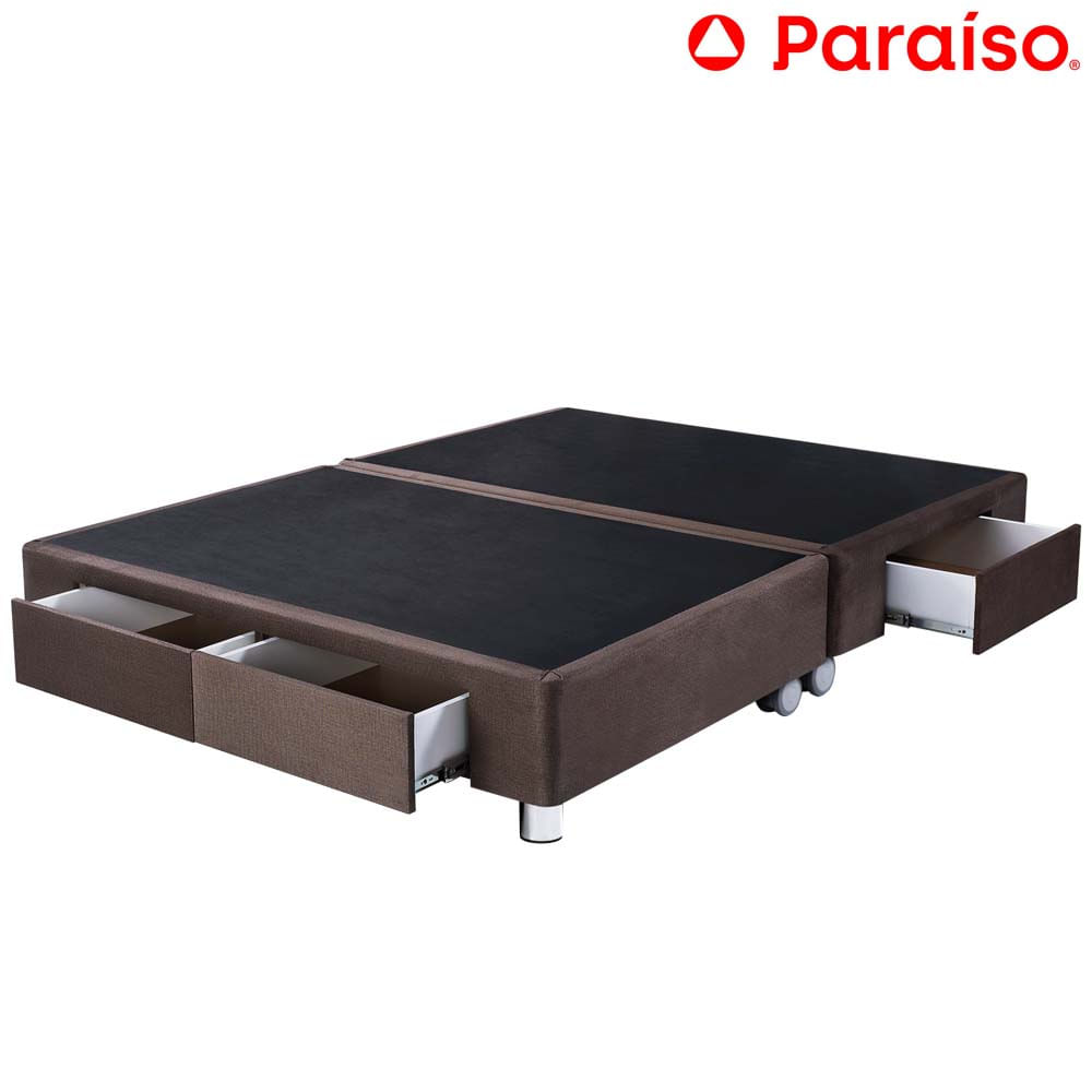 Cama Box Tarima PARAISO C/Cajones Queen Chocolate