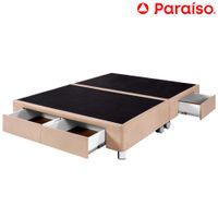 Cama Box Tarima PARAISO C/Cajones King Champagne