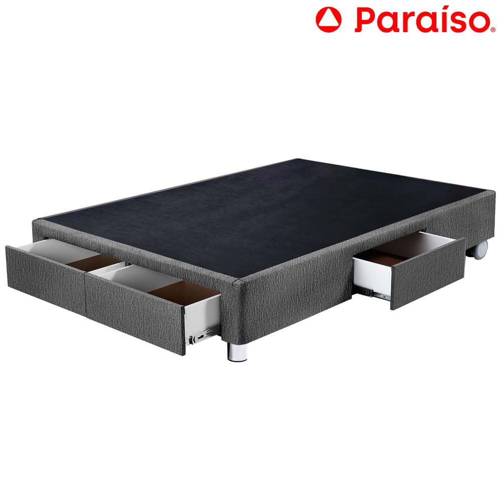 Cama Box Tarima PARAISO C/Cajones 2 Plazas Gris